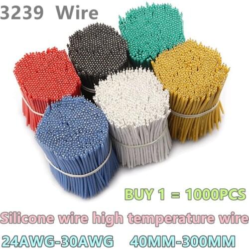 1000PCS / LOT 3239 22AWG 24AWG 26AWG soft silicone electronic wire PVC wire welding wire 30mm 40mm 50mm 60mm 80mm 100mm 200mm