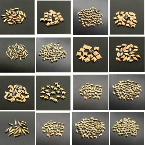 20 pcs/Bag Gold Color Nail Rhinestones Top Quality Crystal Non Hotfix Nail Art Rhinestones For 3D Nail Art Decoration