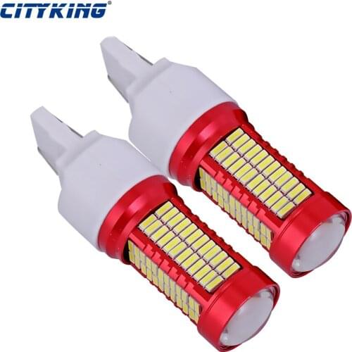 2pcs Super Bright T20 W21W 7440 106 LED 4014 smd Projector Lens auto brake light fog lamp drl led Turn Signal Lamp Tail Light