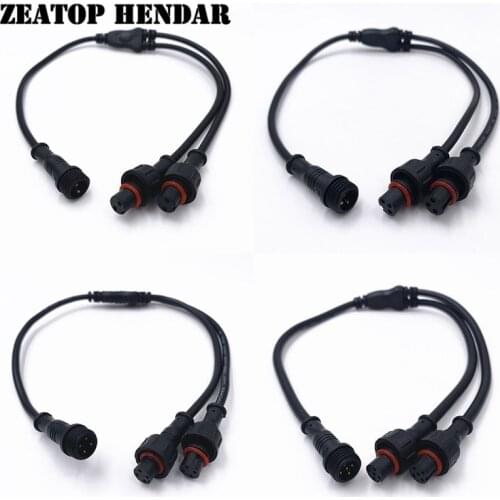 5Pcs M12 2 3 4 5 Pin 1 Male to 2 Female Y Splitter Waterproof Cable Small Head Adapter Plug IP65 for LED Strips Light Connector