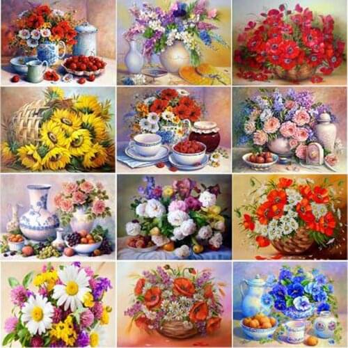5d diy Full Square drill Diamond painting Cross stitch flowers Rhinestone Diamond embroidery Mosaic home decor gift