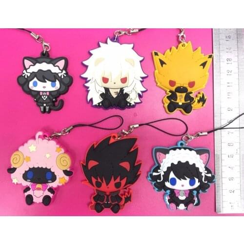 6pcs/lot Show By Rock New Arrival Anime Original keychain Rubber strap/mobile phone charms G868