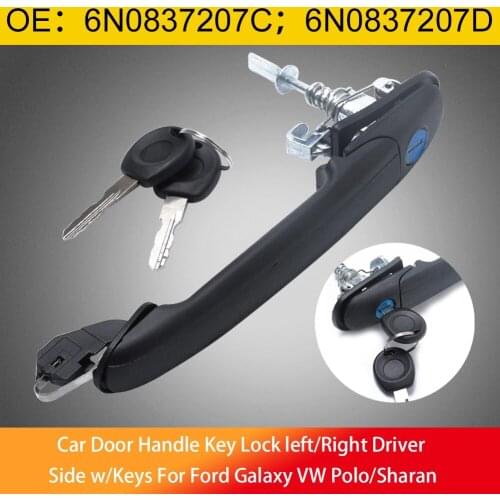 6N0837207C 6N0837207D Car Door Lock Handle Front Right Left With Barrel Keys For VW POLO 6N 6N1 6N2
