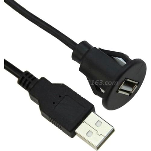 1M Car Dash Board Mount A Male To A Female USB 2.0 Socket Extension Panel Cable dropshipping