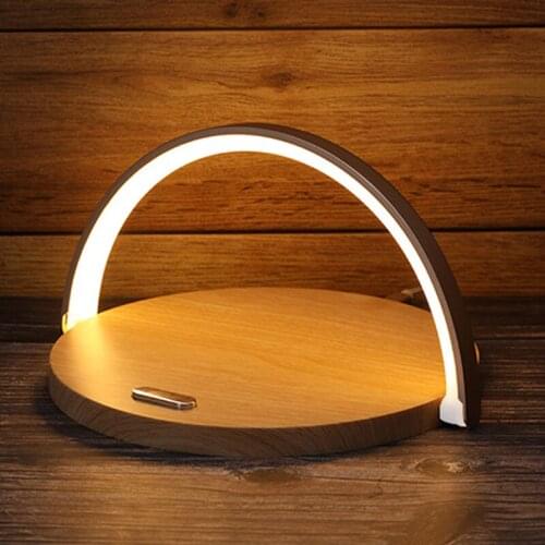 Wireless Bluetooth Speaker Night Light LED Table Lamp Portable Column Wireless Charger Phone Holder Music Center for Computer