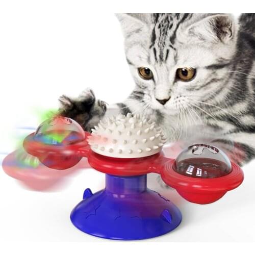 Fighting Cat Funny Dog Stick Pet Supplies Creative New Explosion Model Windmill Turntable Cat Training Play Toy