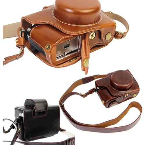 New Luxury PU Leather Camera Case Bag For Olympus EM10 II EM10-M2 Camera Vintage Bag open Battery with Strap