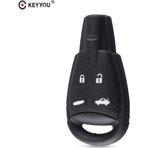 KEYYOU Car Styling Case smart Key Shell For SAAB 93 95 9-3 9-5 WF Soft Rubber Button Keyless Entry 4 Buttons Remote Keys Shell