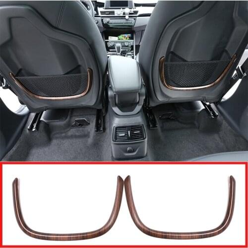For BMW X1 F48 2016-19 Pine Wood Grain ABS Rear Back Net Frame Cover Trim For BMW 2 Series 218i f45 f46 For BMW X2 F47 2018