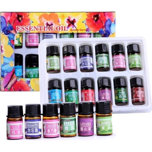 12pcs*3ml Pure Essential Oils for Aromatherapy Diffusers Humidifier Lavender Tea tree Lemongrass Orange Oil Home Air Care