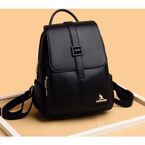 2021 Elegant Bagpack Women Leather Backpack High Quality Female Shoulder Bag Casual Backpack Purse School Bag For Teenage Girls