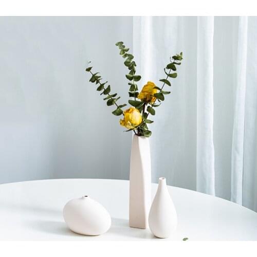 Porcelain Flower Vase For Modern Home Decor Ceramics Vase Rustic Tabletop Terrarium Table Ornaments Desktop Vase Nordic