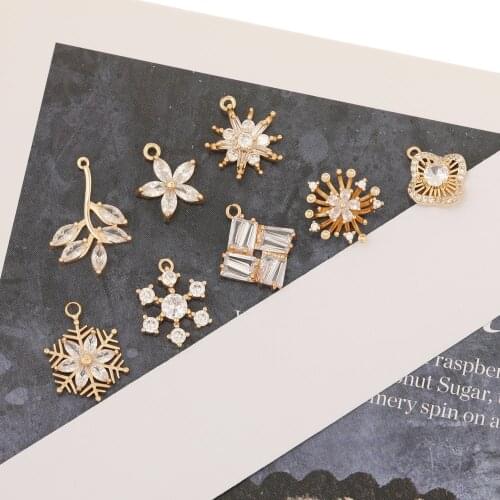 HAOSAW 4Pcs Jewelry Accessories/DIY Making/Hand Made/Jewelry Findings & Components/CZ Charms/Crystal Pendants For Earrings