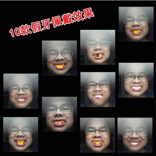 Halloween Fake Teeth Cover Toy Vampire Teeth Buck Teeth Zombie Front Teeth Funny And Tricky Plastic Soft Tooth 5z