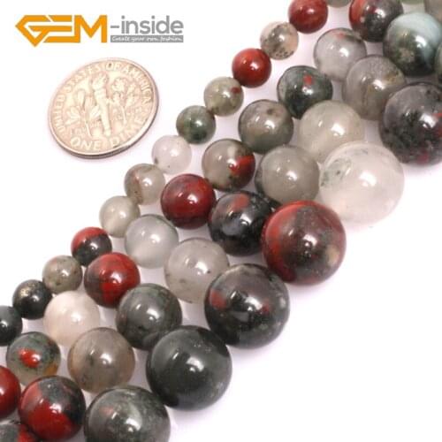 New AAA Grade Africa Blood Stone Round Beads For Jewelry Making Strand 15" DIY Bracelet Necklace Loose Bead 6mm 8mm 10mm 12mm