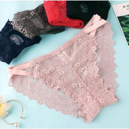 Lace Sexy Panties womens low waist hot temptation summer super thin breathable briefs high elasticity comfortable multicolor re
