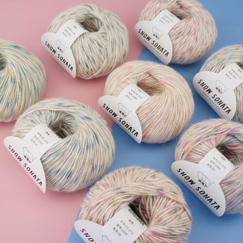 6pcs Hand DIY knitting of baby colored dot hook and stick needle sweater fancy yarn with medium and fine cotton yarn