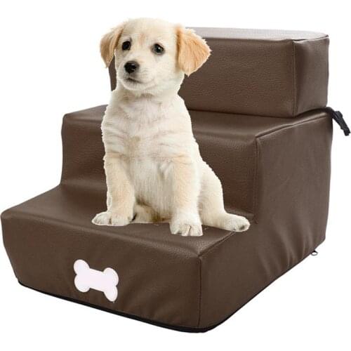 Pet Stairs Pet Leather Stair Step Pet Dog Detachable Three Story Stair Washable Stair Ladder Dog Stair Dogs Pet Accessories