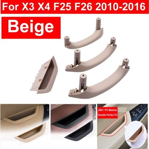 LHD RHD Beige Car Front Rear Left Right Interior Door Handle Inner Panel Pull Trim Cover Armrest For BMW X3 X4 F25 F26 10-2017