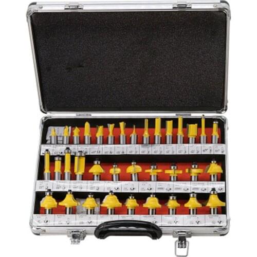 35PC 8mm Shank Tungsten Carbide Router Bit Set Wood Woodworking Cutter Trimming Knife Forming Milling Carving Cutting Tools