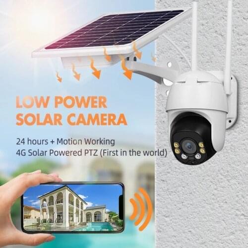 New Solar Powered 4G Security CCTV Camera Ptz With 15600mAh 18650 Battery Support Sim Card