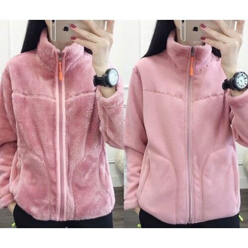 2021 New Winter Lamb Wool Coat Jacket Womens Mink Velvet Double-sided Jacket Womens Casual Zipper Cardigan Solid Color Jacket