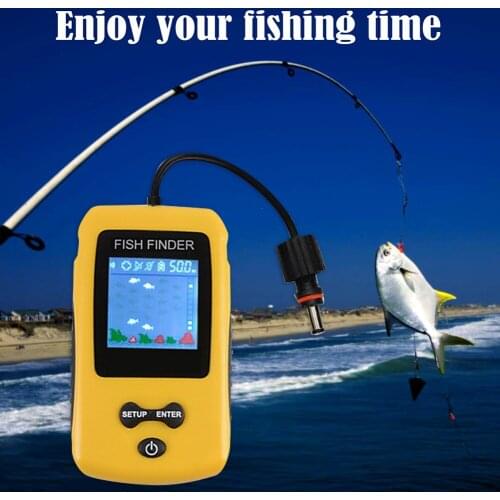New Handheld Fish Finder Portable Fishing Kayak Fishfinder Fish Depth Finder Fishing Gear with Sonar Transducer and LCD Display