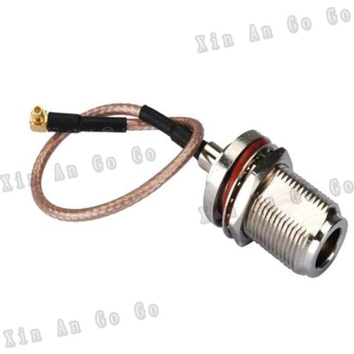 Wholesale 100PCS N female to MMCX male right angle crimp for RG316 pigtail jumper cable 15cm