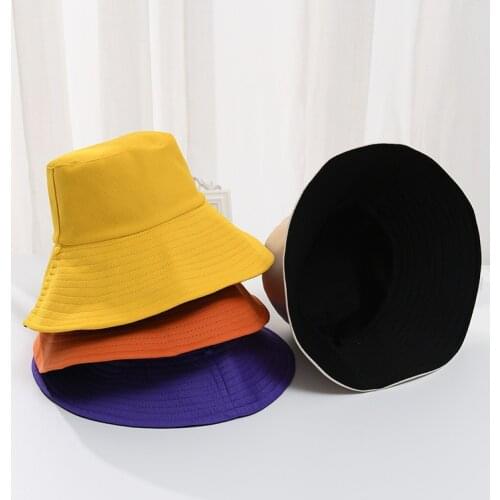 Unisex casual Solid color double sided Bucket Hat men womens Bob hip hop Panama Summer daisy lady Fisherman hat outdoor Sun Caps
