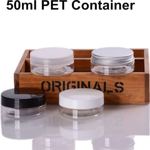 60 X PET Plastic 1.7OZ Empty Clear Containers Cosmetic Jar Cap Creams Makeup Travel 50ml/50cc