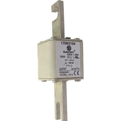 Fuses: 170M3164 170M3214 160A 690V / 170M3165 170M3215 200A 690V / 170M3166 170M3216 250A 690V aR