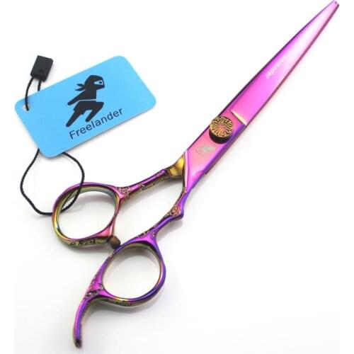 Professional 7 inch Plum handle hair scissors Hairdressing Barber pet dog grooming scissor Cutting shears pet scissors