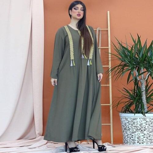 Plus Size Dresses For Women Abaya Dubai Turkey Islam Muslim Arab Maxi Dress Kaftan Robe Longue Djellaba Femme Caftan Marocain