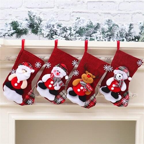 Christmas Candy Gift Bag Decoration Props Santa Claus Snowman Socks Medium Gift Christmas Socks Decoration