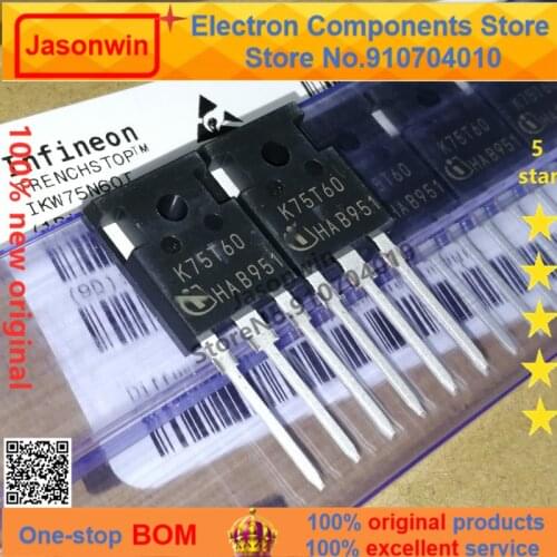 100% nuevo 50 unids/lote original K75T60 IKW75N60T IGBT 75A 600V TO-247 Transistor