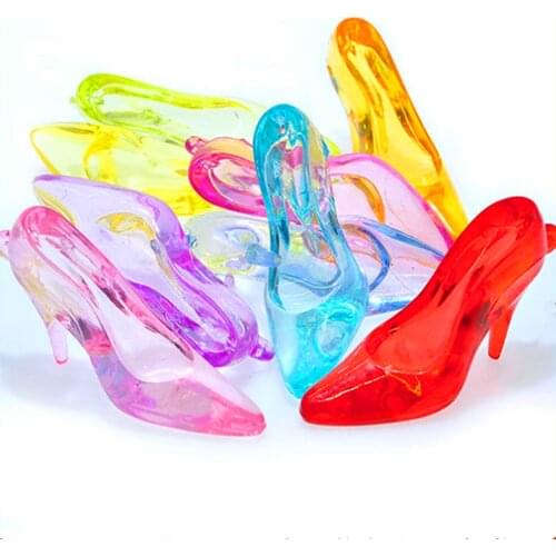 68mm Crystal High-Heeled Shoes Glass birthday gift Wedding party decoration Cinderella high heel Home Decor Miniatures ornament