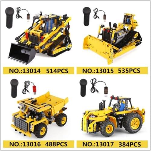 IN STOCK Yeshin 13014 13015 13016 13017 The Remote Control Load Car Engineering Team Building Blocks Christmas Bricks Toys