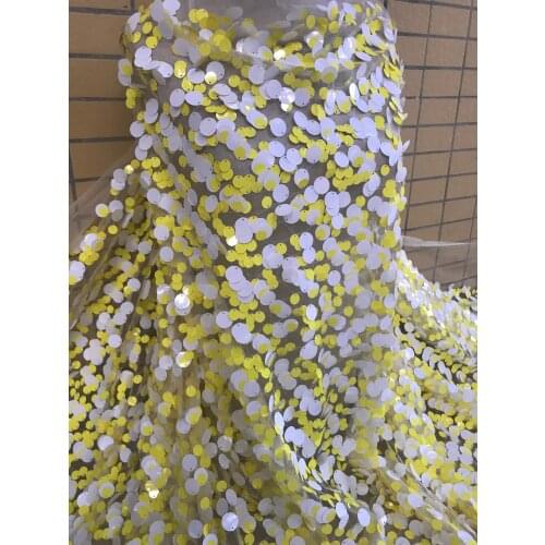 Embroidery net lace SYJ-666818 Nigerian Embroidered Lace Fabric sequins African French Lace Fabric