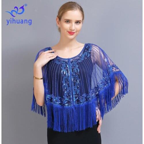 High quality Summer Fashion Women Clothing Sequin Loose Shawl Short Cardigan shawl Tops Lace Cardigan Cover-up Tassel