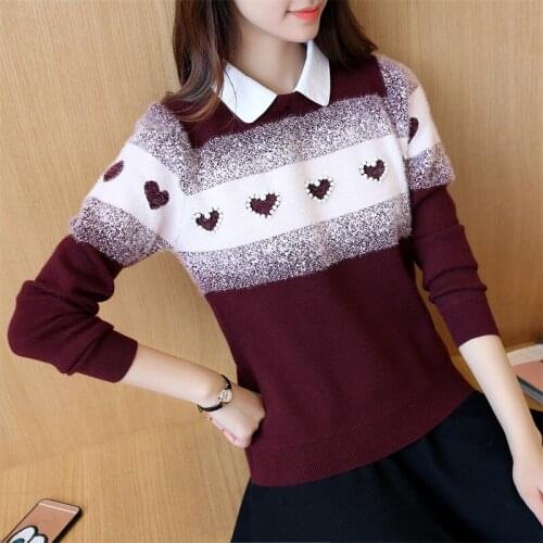 2020 New Autumn Winter Sweater Women Pullovers Knitted Sweater Beaded Casual Soft Fashion Slim Femme Pull Elasticity Jumper P151