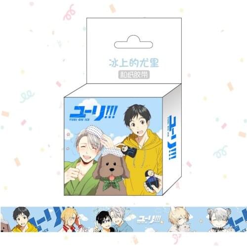 1.5cm*5m Japanese Anime Yuri On Ice Washi Tape Adhesive Tape DIY Scrapbooking Sticker Label Masking Tape