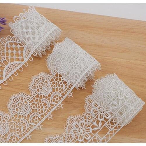 1 Yards 3.5cm Width White Beige Lace Ribbon DIY Sewing Handmade for Fabric Trim Craft Materials for Embroidered Lace Net Ribbons