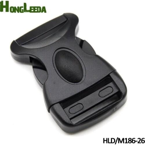 20pcs/lot HLD/M186-26mm 1inch black POM plastic buckles oval backpack buckles paracord buckles for webbing strap free shipping