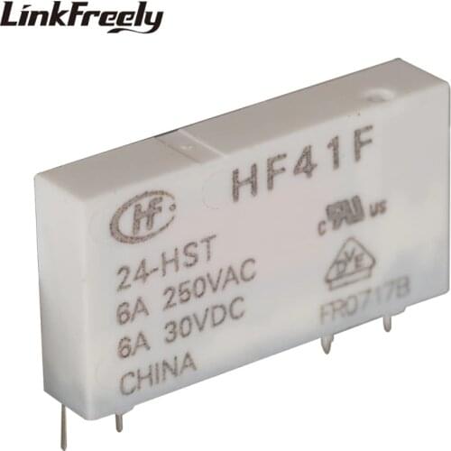 HF41F 24-HST 4 Pin PCB Micro Voltage Relay Switch Module 24V DC In 250VAC/30VDC 6A Output,Smart Auto Electromagnetic Relay Bank