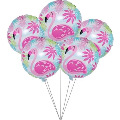 5pcs Hawaii Flamingo Party Foil Balloon Wedding Decorations Birthday Party Diy Decorations Kids Baloon Baby Shower Event Party