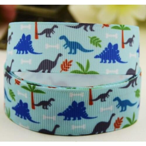 7/8'' 22mm,1" 25mm,1-1/2" 38mm,3" 75mm Dinosaur Printed grosgrain ribbon party decoration 10 Yards X-02497