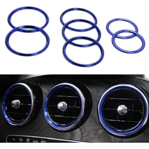7Pc Car-Styling Ac Outlet Ring Decoration Air Conditioning Vents Trim Stickers Cover For Mercedes Benz C Class W205 Glc 180 200