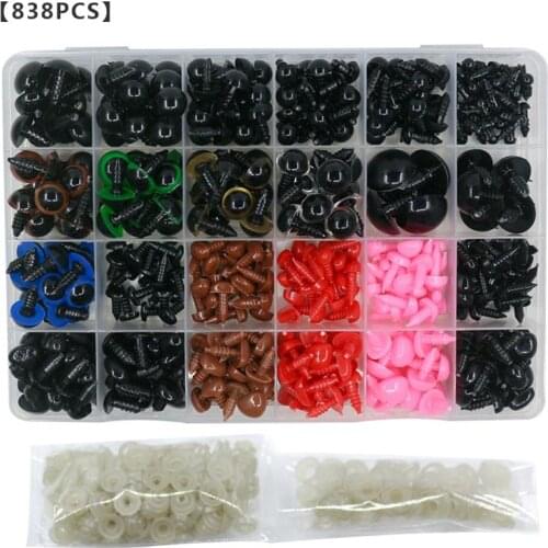 838 Pcs Colorful Plastic Crafts Safety Eyes For Teddy Bear Soft Plush Toy Animal Doll Amigurumi DIY Accessories