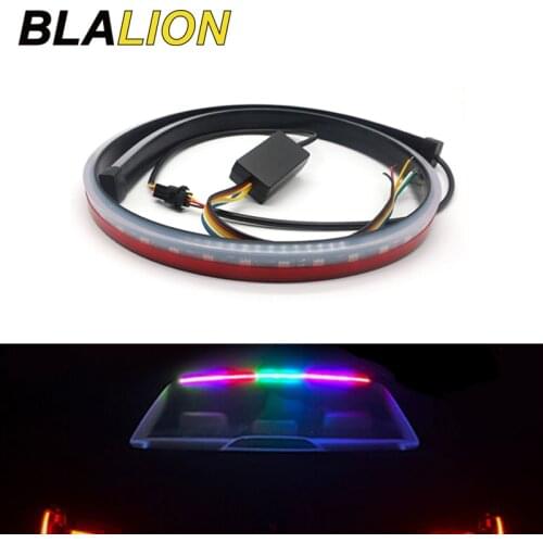90cm Car Styling High Rear Additional Stop Light With Turn Signal Running Light Unverisal Auto Brake Reverse Flexible LED Strips