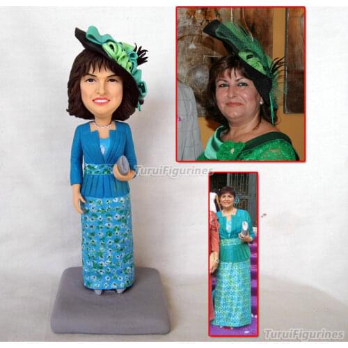 96 fashion woman traditional clothes dollhouse polymer clay figurine bobblehead dolls lesbian wedding cake topper personalized